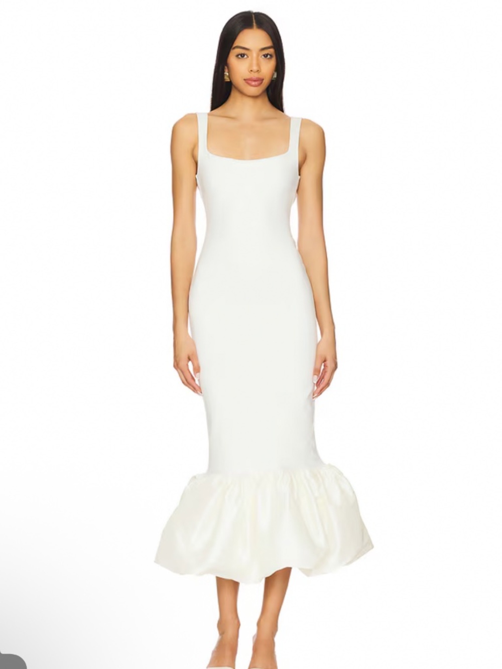 White bridal midi dress, NWT! Revolve Delfi xena dress